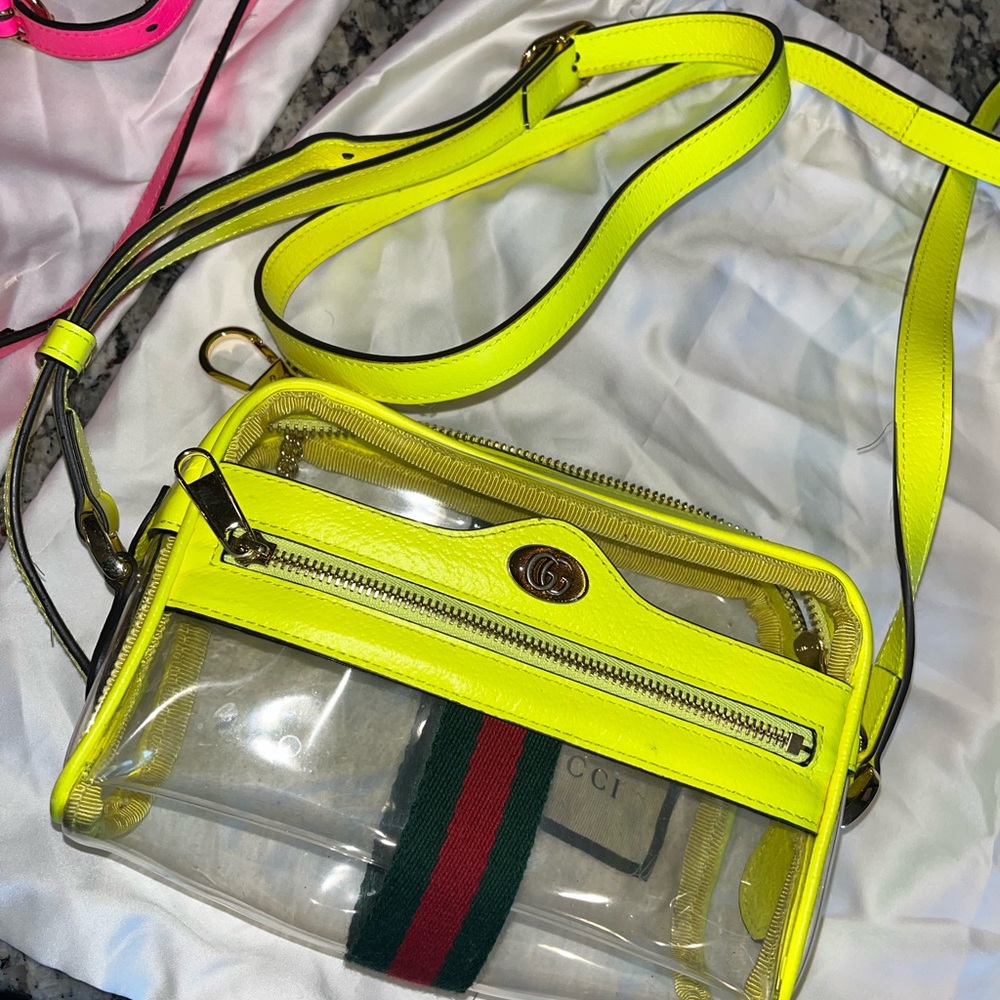 Gucci Yellow Crossbody Bag with Transparent Design
